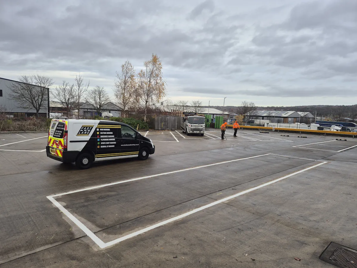 Loading bay markings at Valeo, Gateshead