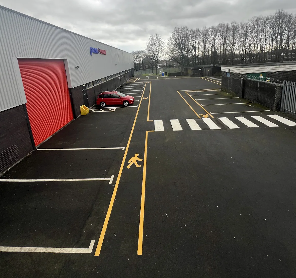 Line markings at Penn Elcom Ltd, Sunderland