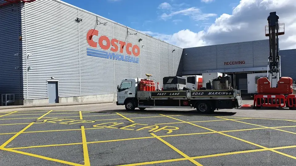 Road Markings at Costco, Gateshead